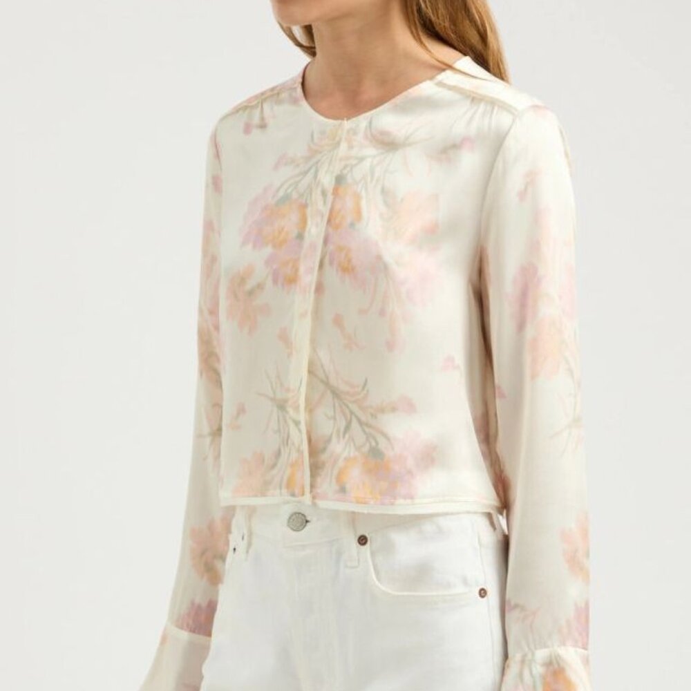 Loveshackfancy Loveshackfancy Silk Button Down Bl… - image 6